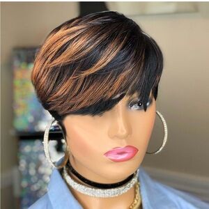 Yviann Black and Brown Undertone Pixie Wig